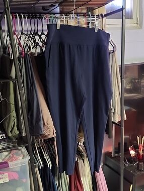 STYLUS Navy High-Waist Slim Pants